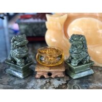 Cặp Kỳ Lân Ngọc Xanh Ấn Độ 12cm Để Bàn Làm Việc