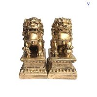 Cặp Kỳ Lân Nhũ Vàng Bằng Bột Đá