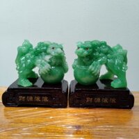 Cặp kỳ lân phong thủy bằng bột đá 8x8cm