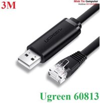 Cáp lập trình Console USB sang RJ45 FTDI dài 3M cho server, switch, hub Cisco Ugreen 60813 cao cấp