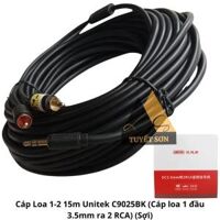 Cáp Loa 1-2 15m Unitek C9025BK (Cáp loa 1 đầu 3.5mm ra 2 RCA)