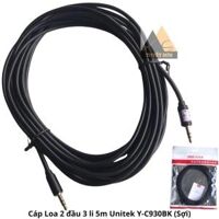 Cáp Loa 2 đầu 3 li 5m Unitek Y-C930BK