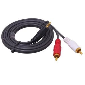 Cáp loa 3.5mm sang 2 đầu hoa sen 3 mét Dtech DT 6212