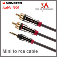 Cáp loa 3.5mm sang 2 đầu hoa sen icable 1000 cao cấp chính hãng Monster