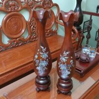 Cặp lộc bình gỗ Hương cao 60 cm