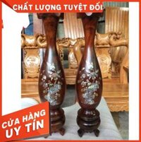 Cặp lộc bình gỗ lim khảm trai cao 70x15cm cm hàng liền khối hàng đẹp vân gỗ sáng Nội Thất