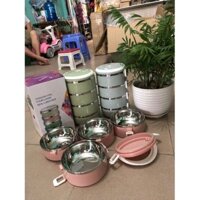 CẶP LỒNG CƠM GIỮ NHIỆT 4 TẦNG LÕI INOX CAO CẤP