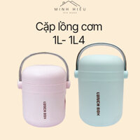 Cặp Lồng Cơm Giữ Nhiệt LUNCH BOX  2 Tầng Inox 304 Cao Cấp Kèm Thìa Ăn