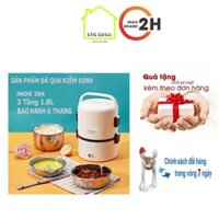 Cặp Lồng Hộp Cơm Điện Đa Năng Nấu Chín Và Giữ Nhiệt Đồ Ăn, 3 Ngăn, Làm nóng nhanh chóng phù hợp dân văn phòng