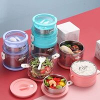 Cặp lồng, Hộp Đựng Cơm Lõi Inox 3 Chống Tràn Đổ Giữ Nhiệt Cam Homeware
