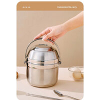 Cặp lồng inox 304 - dung tích 1.5l  đựng đồ ăn giữ nhiệt có bát hàng cao cấp