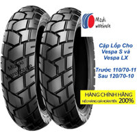 Cặp Lốp Vespa LX và Vespa S size chuẩn theo xe: Lốp trước 110/70-11, lốp sau 120/70-10  (  Đạt tiêu chuẩn JIS Nhật Bản)