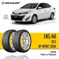 Cặp Lốp Xe Ô Tô Toyota Vios - Dunlop 185/60R15 (Số lượng: 2 lốp) - Miễn phí lắp đặt + Cân bằng động