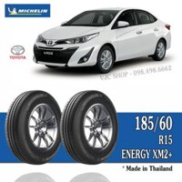 Cặp Lốp Xe Ô Tô Toyota Vios - Michelin 185/60R15 Energy XM2+ (Số lượng: 2 lốp) - Miễn phí lắp đặt + Cân bằng động