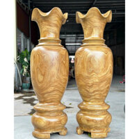 Cặp Lục Bình Gỗ Cẩm Vàng cao cấp nguyên khối vân gỗ tự nhiên siêu vip - nhiều kích thước