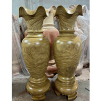 Cặp Lục Bình Gỗ Cẩm Vàng cao cấp nguyên khối vân gỗ tự nhiên siêu vip cao 1m6 x ngang 49cm