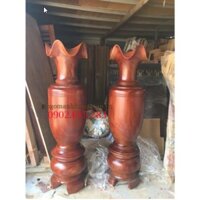 Cặp lục bình gỗ gụ lam phi 1m6 x 40 MS72 giá xưởng, chất gỗ đẹp