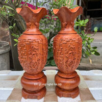 cặp lục bình gỗ hương cặp lộc bình gỗ hương cao 30cm