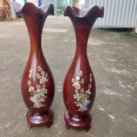 Cặp Lục bình gỗ lim nguyên khối vân gỗ siêu đẹp cao 40cm - Lục bình tài lộc phong thuỷ