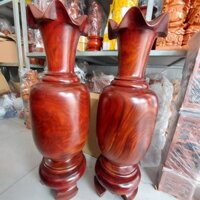 Cặp lục bình tài lộc phong thuỷ, Cặp lục bình trơn gỗ Lim nguyên khối cao 60cm, 70cm