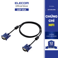 Cáp Màn Hình D-sub15 - Dsub15 Elecom CAC-10BK CAC-20BK CAC-30BK đầy đủ chiều dài - Hàng Chính Hãng - 1.0m