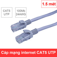 Cáp mạng bấm sẵn 2 đầu RJ45 CAT5e UTP TIA EIA 568B 24AWG 1.5 mét Kingmaster TY015 [bonus]