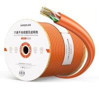 Cáp mạng CAT 6 chống cháy đồng nguyên chất Ugreen 80642 dài 305M OD 0.570.008mm 23AWG Màu Đỏ Cam NW201 Hàng chính hãng