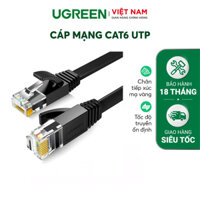 Cáp mạng Cat6 aluminum dạng dẹttròn UGREEN NW102 - Hàng chính hãng - 50174 2m đen dẹt