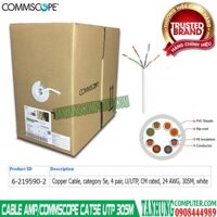 Cáp mạng CommScope Cat5e 6-219590-2 NetConnect® Category 5e, 4 pair, 24 AWG, U/UTP, CM , 305m, White Chính Hãng