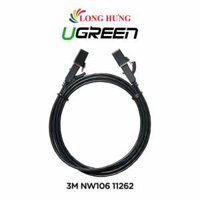 Cáp mạng dạng dẹt đen đúc sẵn Ugreen Cat7 STP Lan Cable Flat Design NW106 - Hàng chính hãng - 3m