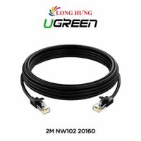 Cáp mạng dạng tròn đen đúc sẵn Ugreen Cat6 UTP 26AWG Lan Cable NW102 - Hàng chính hãng - 2m
