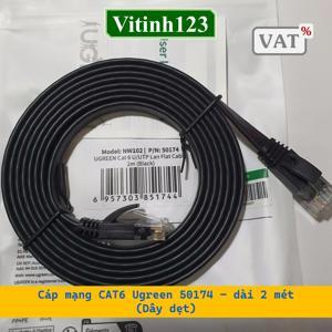 Cáp mạng đúc sẵn Cat6 dài 2m chính hãng Ugreen 50174