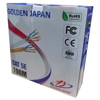 Cáp mạng GOLDEN JAPAN SFTP CAT5 100m Xanh lá (Chống nhiễu 2 lớp, Sợi đồng đơn cường lực)