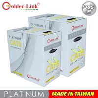 Cáp mạng GOLDEN JAPAN SFTP CAT6 100m Vàng (Chống nhiễu 2 lớp, Lõi chữ thập, Sợi đồng đơn cường lực)