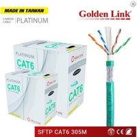 Cáp mạng Golden Link 4 pair SFTP Cat 6E (xanh lá) 305m chống nhiễu - Hàng Taiwan