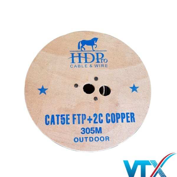 Cáp mạng HDPRO CAT5e FTP + 2C Copper Outdoor