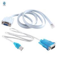 Cáp mạng Rj45 Cáp nối tiếp Rj45 sang DB9 và RS232 sang USB (2 trong 1) Cáp điều khiển LAN CAT5