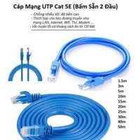 Cáp Mạng UTP Cat 5E Dây Xanh  Bấm Sẵn 2 Đầu  20m-50m - 20m