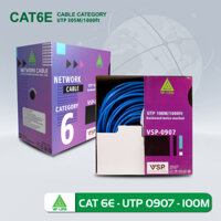 Cap Mạng VP-Link VSP-0907 Cat 6E UTP 100M305M Lõi Chữ Thập Dây Cáp Xanh - Hàng Chính Hãng - 100m