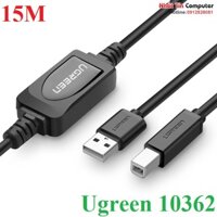 Cáp máy in USB 15m có IC khuếch đại Ugreen 10362 Chính hãng