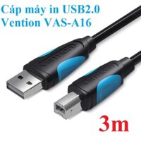 Cáp máy in Usb 2.0 male to B male Cable cho laptop Vention VAS-A16 - Hàng chính hãng - 3m
