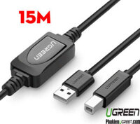 Cáp máy in USB 2.0 Ugreen 10362 dài 15M Có Chip Cao Cấp