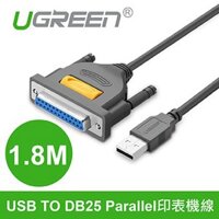 Cáp Máy in USB to DB25 Prallel Printer Ugreen 20224, tốc độ truyền 12Mbps,dài 1.8m