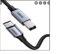 Cáp máy in USB Type-C to USB Type-B dài 3M bọc dù Ugreen 80808 cao cấp Hàng Chính Hãng