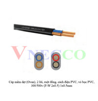 Cáp mềm dẹt Ovan 2 lõi ruột đồng cách điện PVC vỏ bọc PVC 300/500v (F-W 2x0.5) 2x0.5mm2