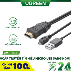 Cáp MHL to HDMI dài 3M Ugreen 20138