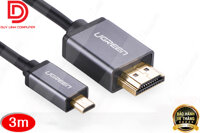 Cáp Micro HDMI to HDMI 3M Đen chính hãng Ugreen 10143