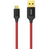 Cáp micro USB ANKER bọc Nylon 1.8m (Đỏ) - Hàng Nhập Khẩu