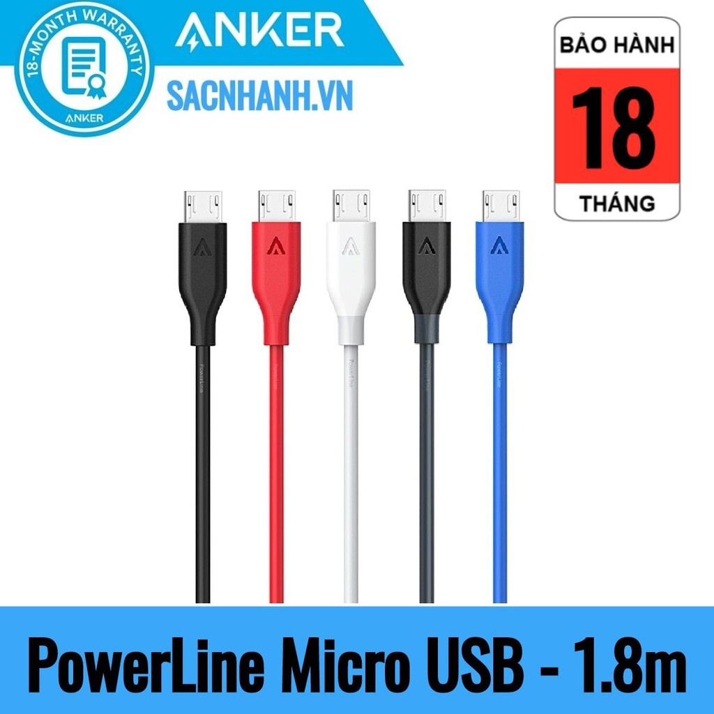 Cáp MicroUSB 1.8m Anker PowerLine A8133