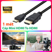 Cáp Mini HDMI sang HDMI FullHD 1M cho máy ảnh, quay phim Laptop Table Điện thoại Tivi Box màn hình LCD máy chiếu Capture